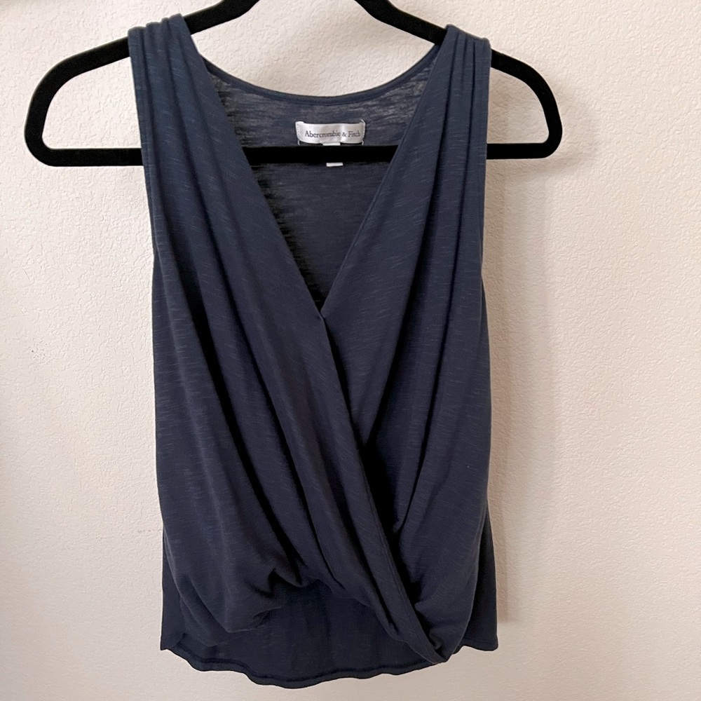 Navy wrap top